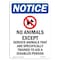 Signmission Sign, 24" H, 18" W, Rigid Plastic, No Animals Except Sign With Symbol, Portrait, 1824-V-14376 OS-NS-P-1824-V-14376 - alternate 1